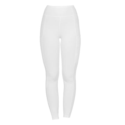 Leggings de mujer con decoraciones perforadas Equestro - Blanco