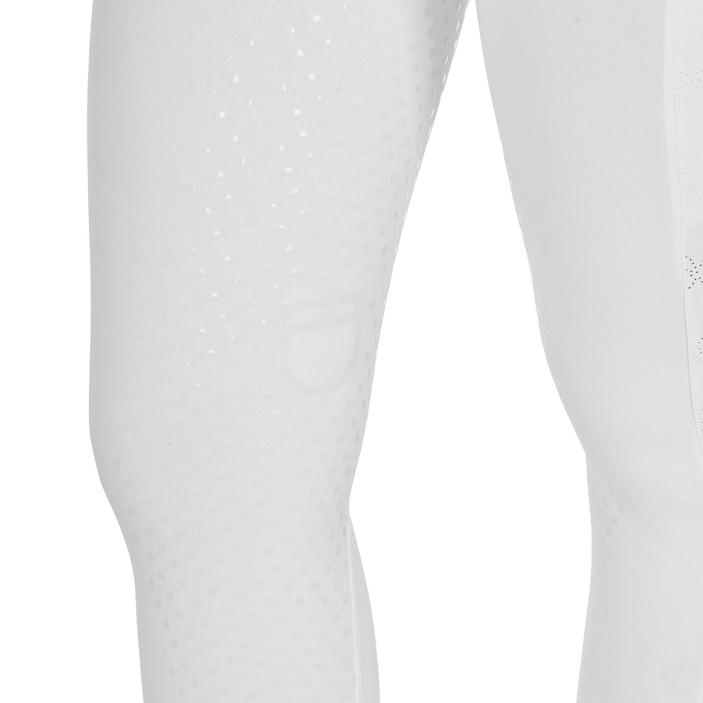 Leggings de mujer con decoraciones perforadas Equestro - Blanco