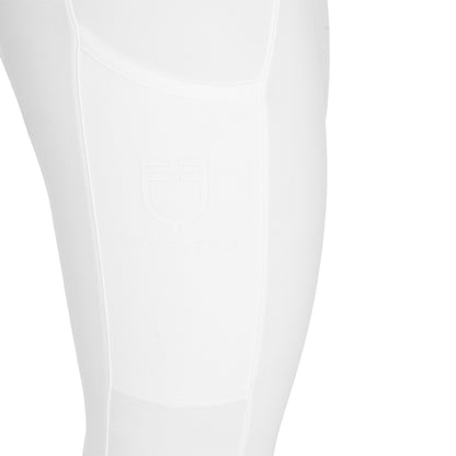 Leggings de mujer con decoraciones perforadas Equestro - Blanco