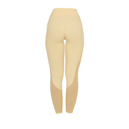 Leggings de mujer full grip con insertos perforados Equestro - Sunlight