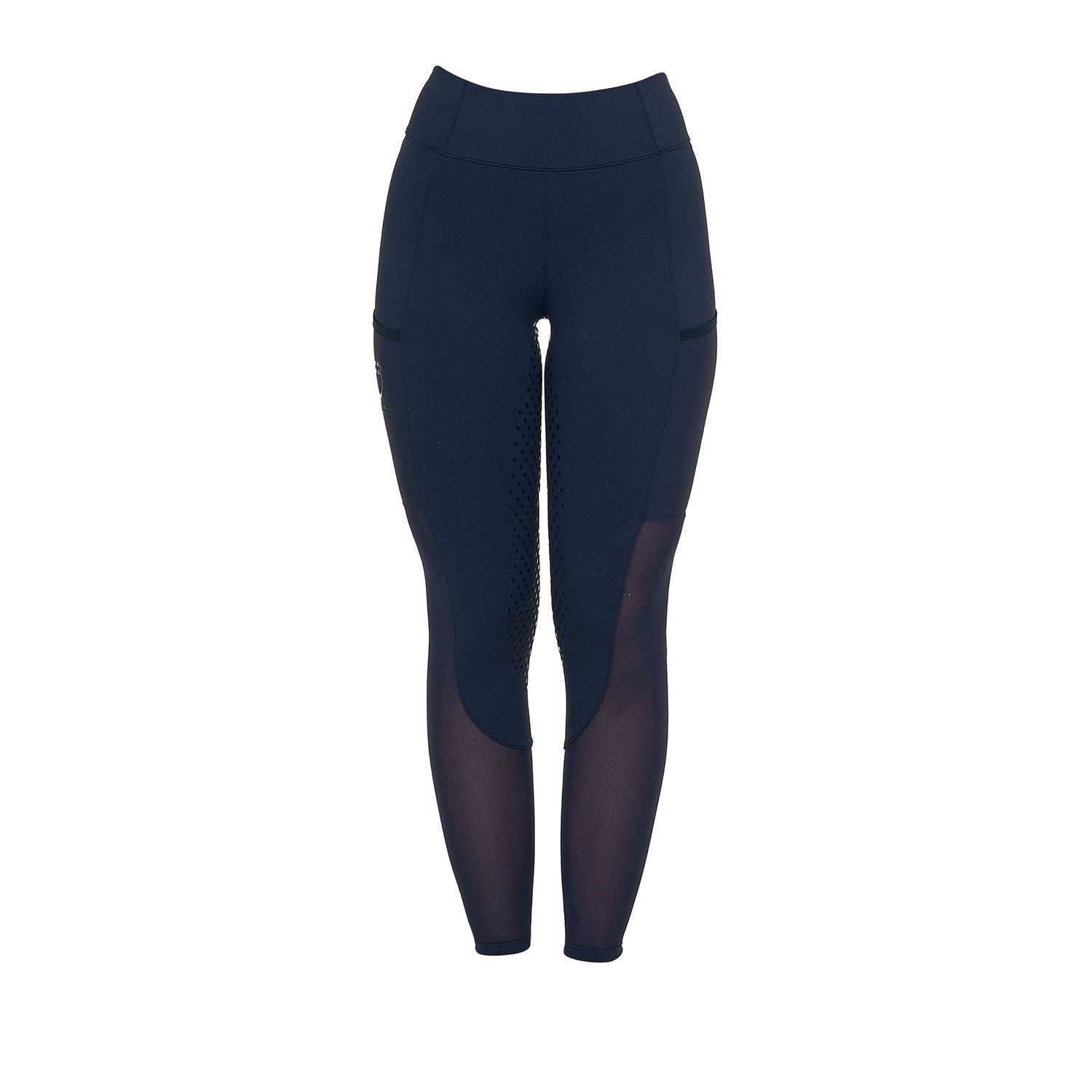 Leggings de mujer full grip con insertos perforados Equestro - Navy Blazer