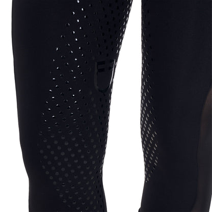 Leggings de mujer full grip con insertos perforados Equestro - Negro