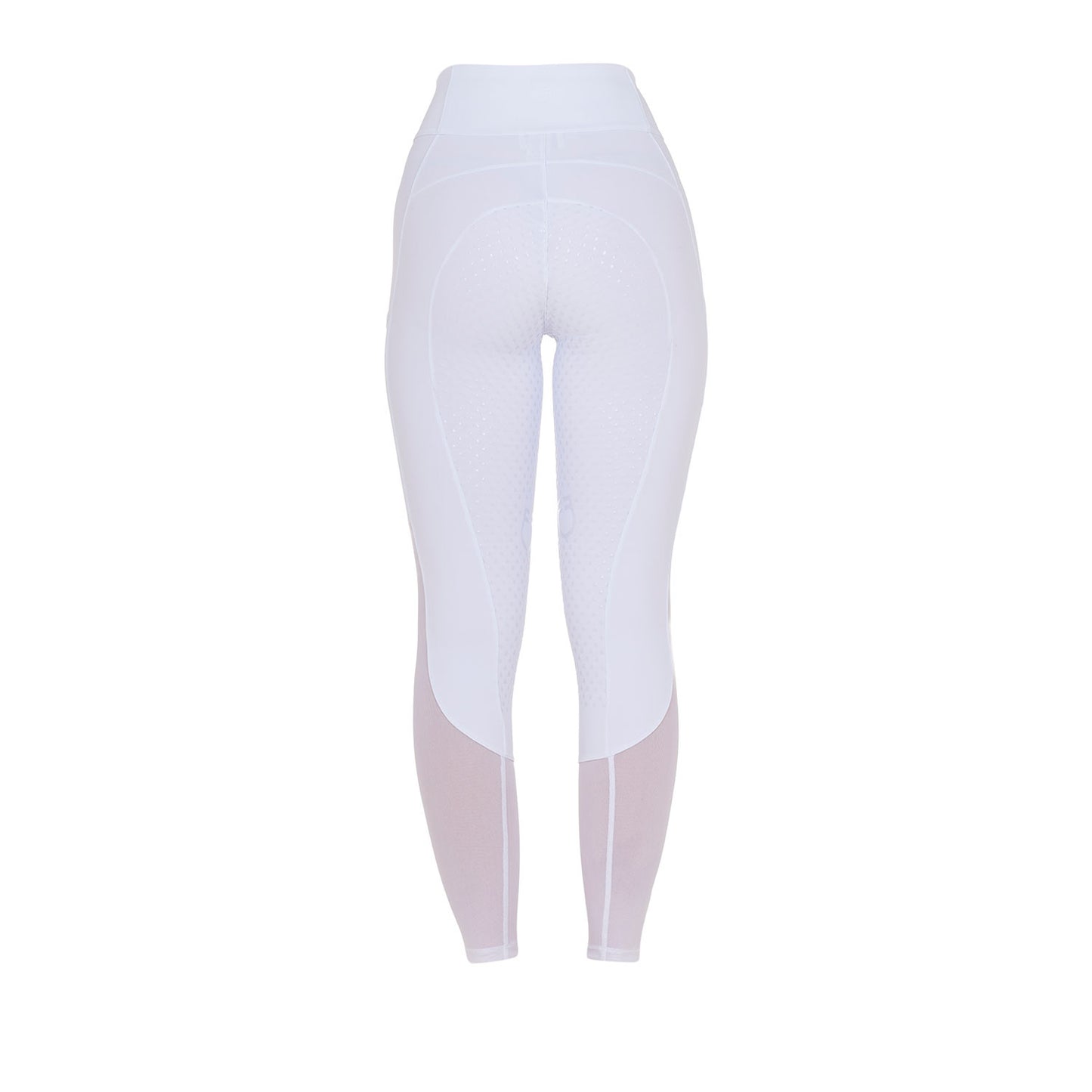 Leggings de mujer full grip con insertos perforados Equestro - Blanco