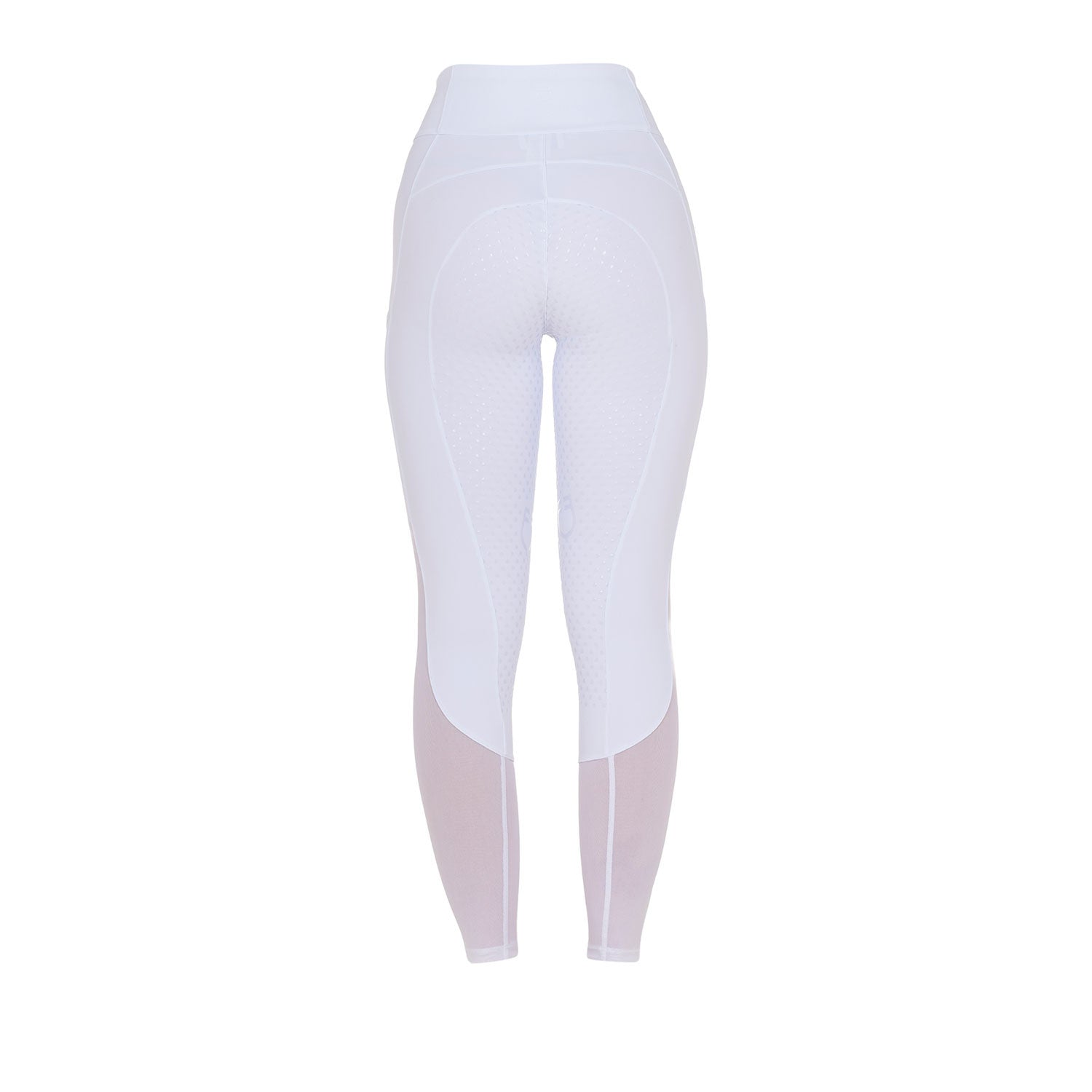 Leggings de mujer full grip con insertos perforados Equestro - Blanco