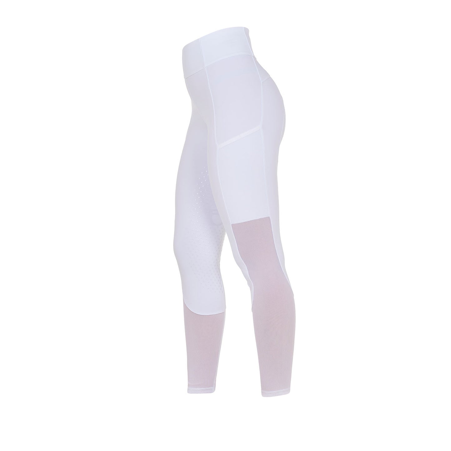 Leggings de mujer full grip con insertos perforados Equestro - Blanco