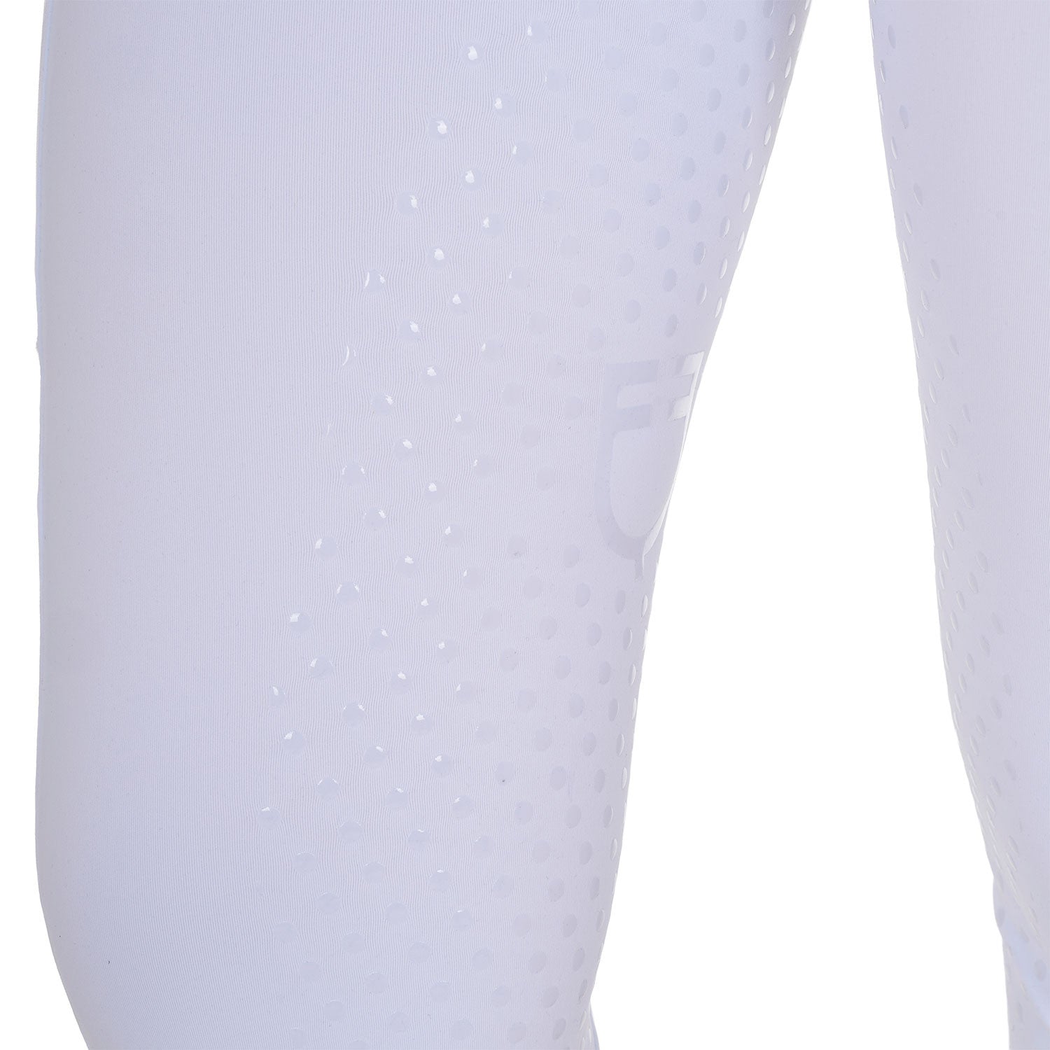 Leggings de mujer full grip con insertos perforados Equestro - Blanco