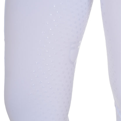 Leggings de mujer full grip con insertos perforados Equestro - Blanco