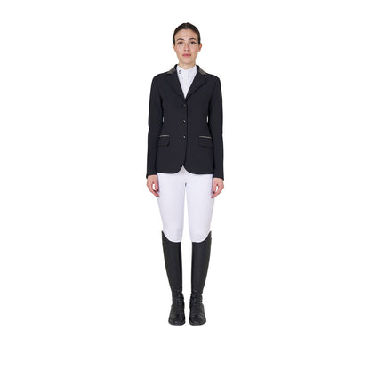 Chaqueta de equitación con strass de la colección Black Label para mujer competición Equestro - Negro