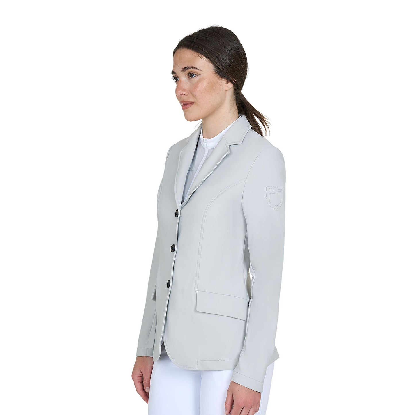 Chaqueta de concurso para mujer con logo en relieve Equestro - Harbor Mist
