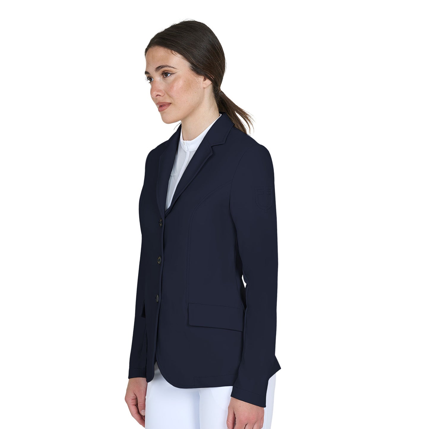 Chaqueta de concurso para mujer con logo en relieve Equestro - Navy Blazer