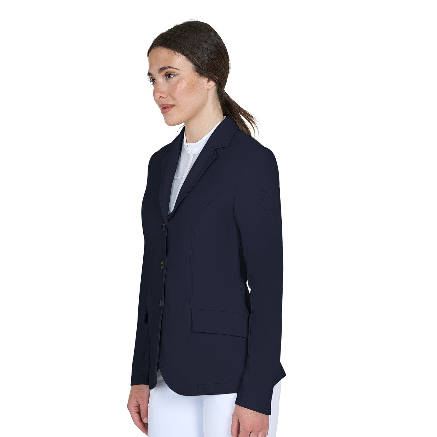 Chaqueta de concurso para mujer con logo en relieve Equestro - Navy Blazer