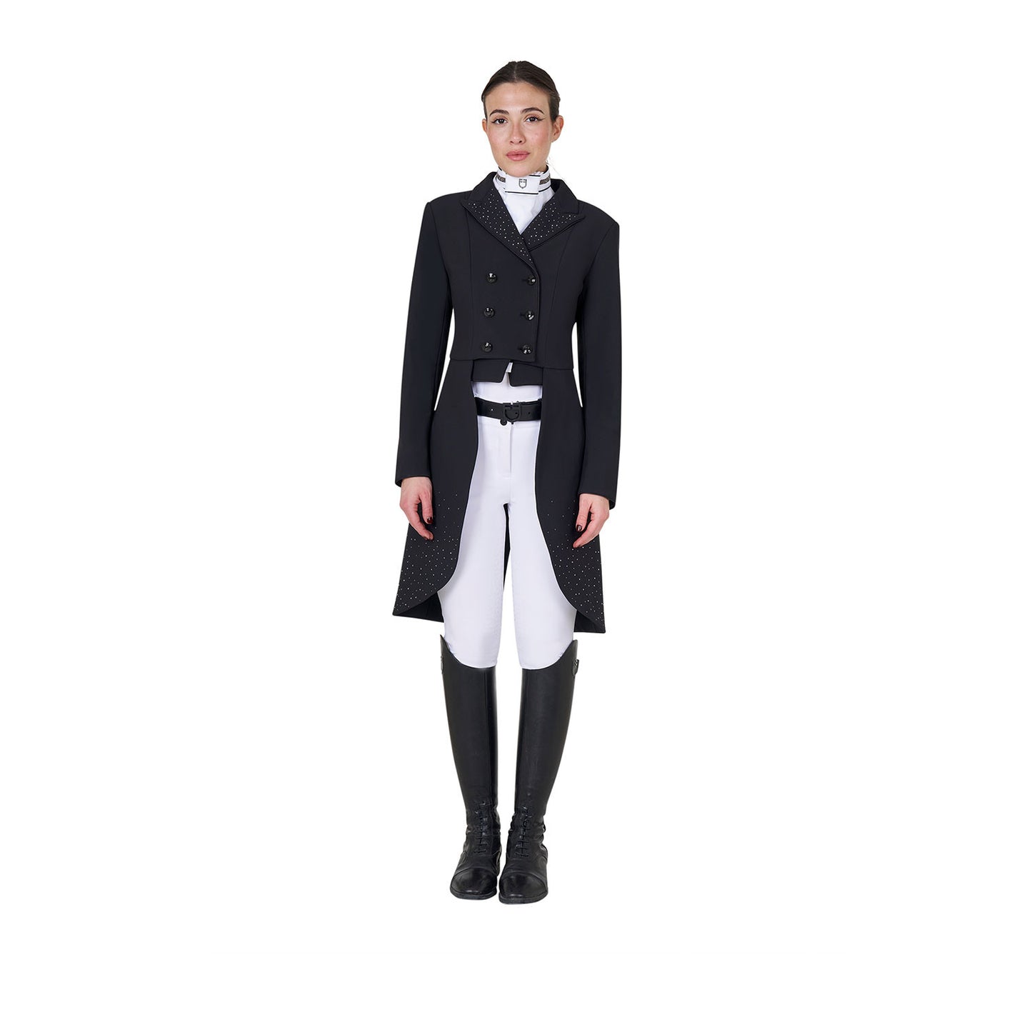 Colección Black Label de mujeres frac de competición con strass Rain Equestro - Negro