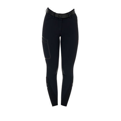 Pantalones de montar de talle alto con rodillera Ridertechnology para mujer Equestro - Negro