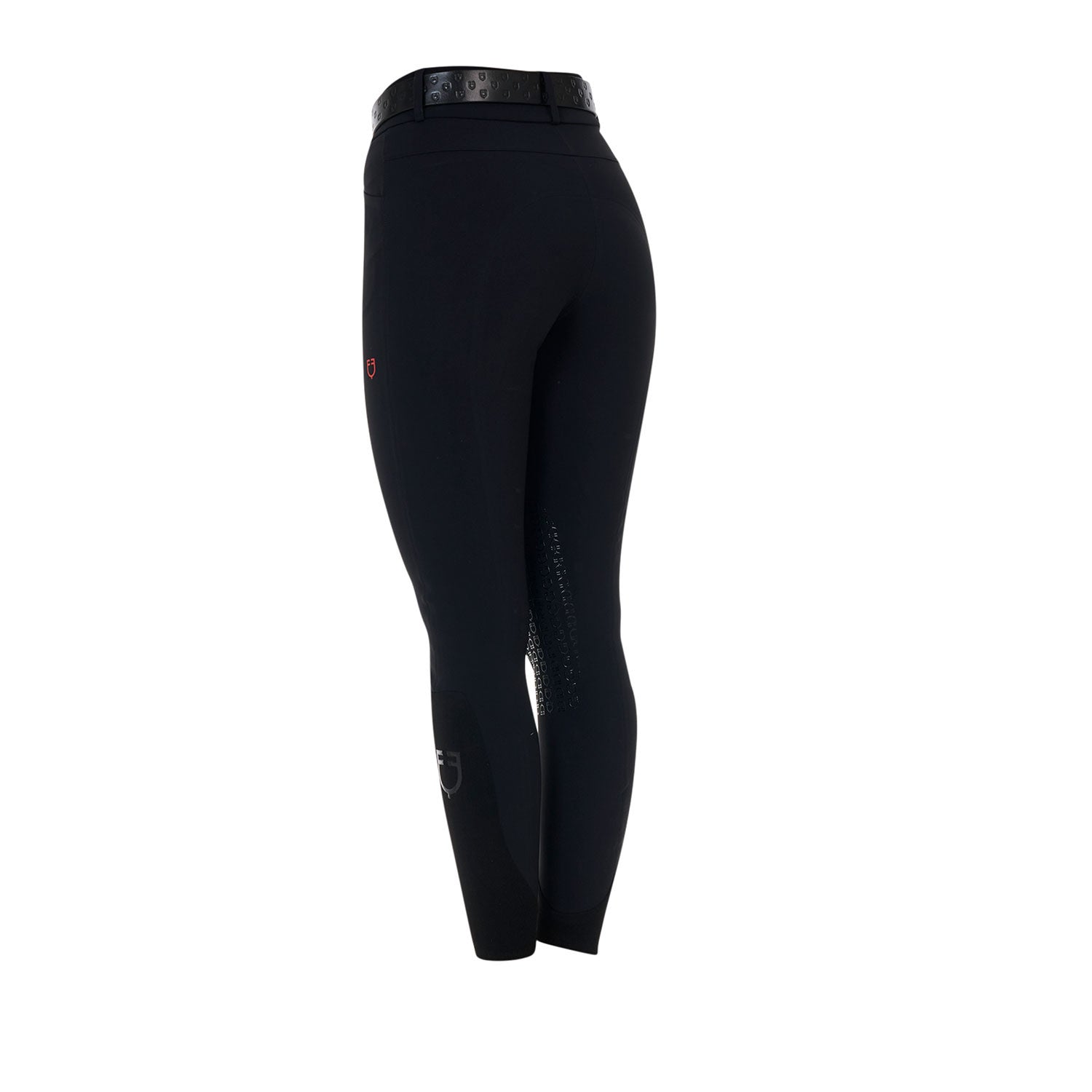 Pantalones de montar de talle alto con rodillera Ridertechnology para mujer Equestro - Negro