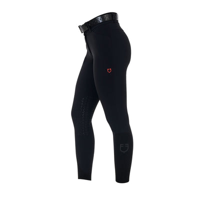 Pantalones de montar de talle alto con rodillera Ridertechnology para mujer Equestro - Negro