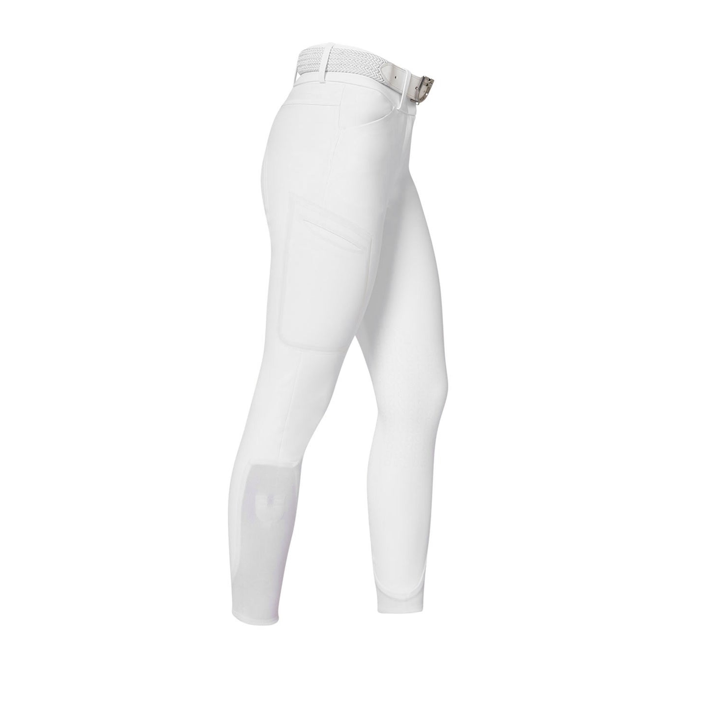 Pantalones de montar de talle alto con rodillera Ridertechnology para mujer Equestro - Blanco