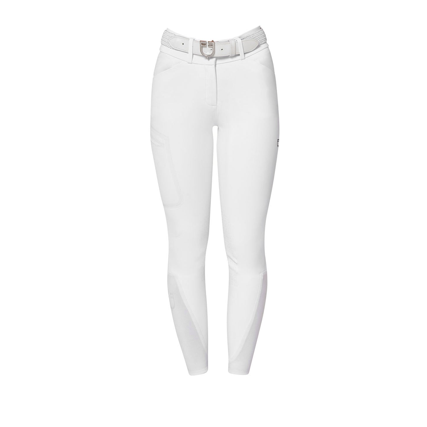 Pantalones de montar de talle alto con rodillera Ridertechnology para mujer Equestro - Blanco