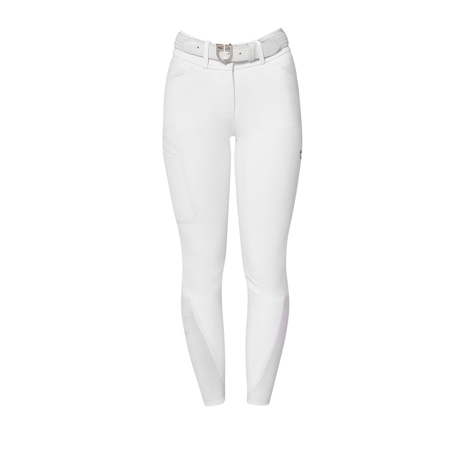 Pantalones de montar de talle alto con rodillera Ridertechnology para mujer Equestro - Blanco
