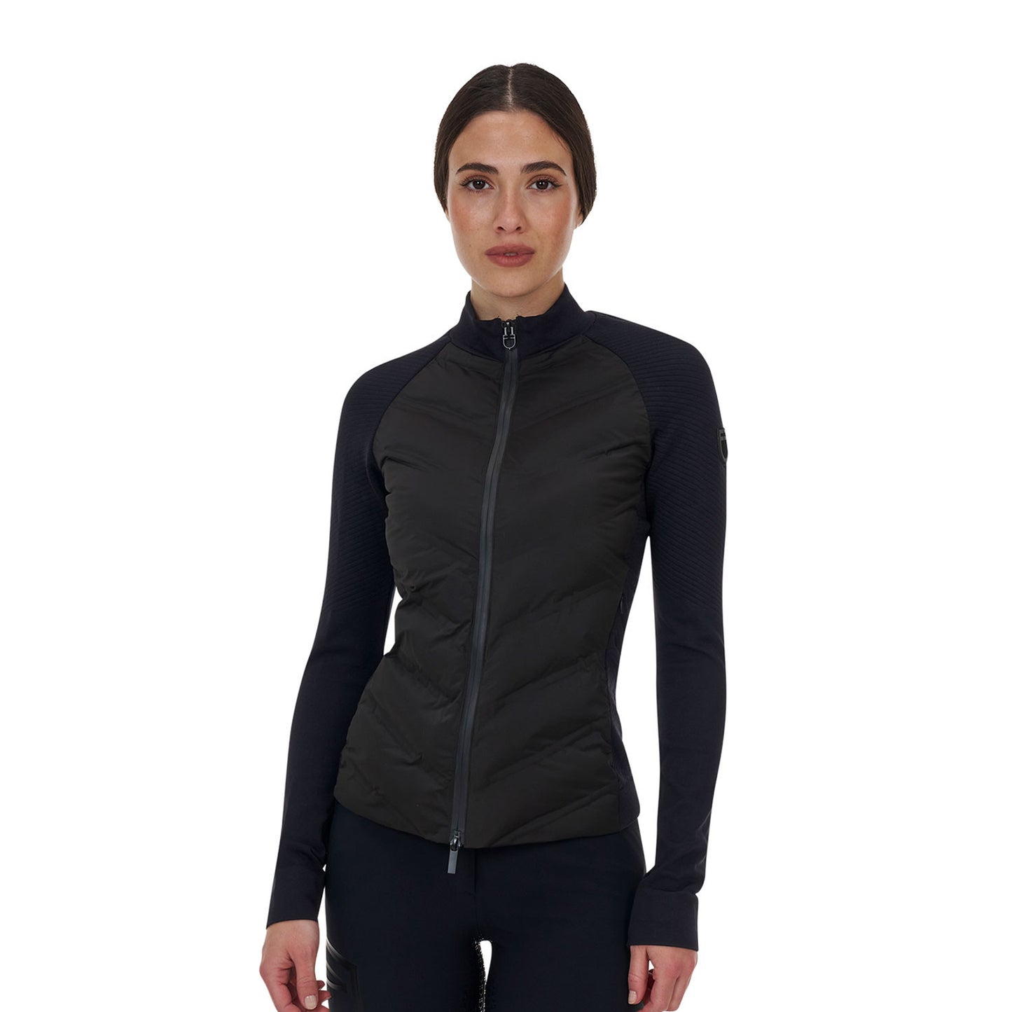 Chaqueta acolchada híbrida de nylon y punto con cremallera completa Ridertechnology para mujer Equestro