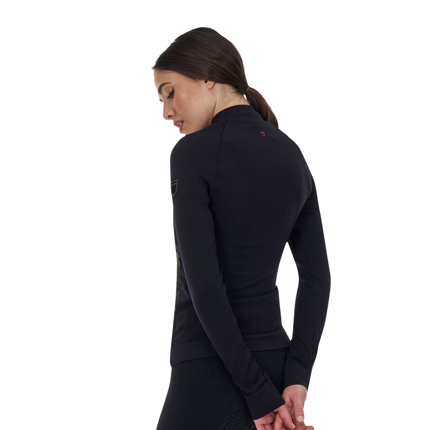 Chaqueta acolchada híbrida de nylon y punto con cremallera completa Ridertechnology para mujer Equestro - Negro