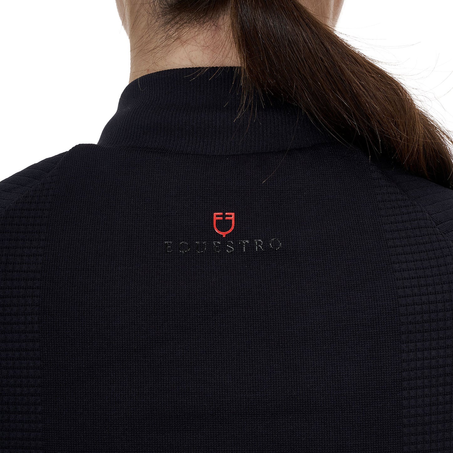 Chaqueta acolchada híbrida de nylon y punto con cremallera completa Ridertechnology para mujer Equestro - Negro
