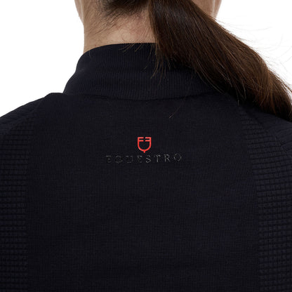 Chaqueta acolchada híbrida de nylon y punto con cremallera completa Ridertechnology para mujer Equestro - Negro