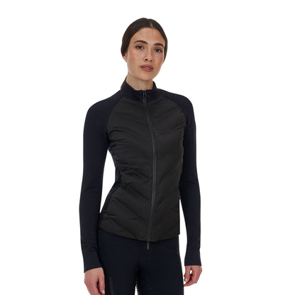 Chaqueta acolchada híbrida de nylon y punto con cremallera completa Ridertechnology para mujer Equestro - Negro