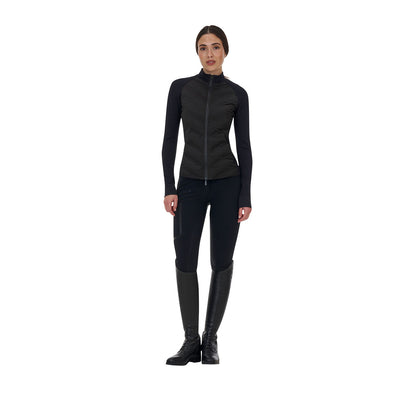 Chaqueta acolchada híbrida de nylon y punto con cremallera completa Ridertechnology para mujer Equestro - Negro