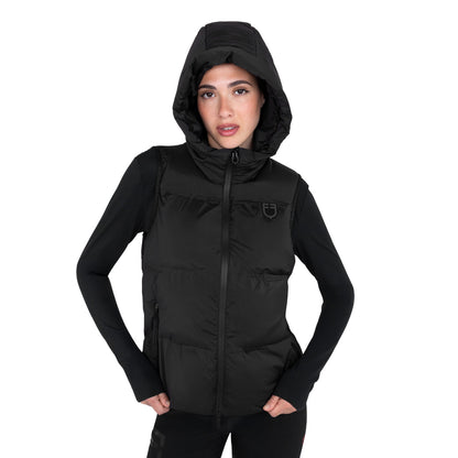 Chaleco técnico para mujer con capucha Ridertechnology Equestro - Negro