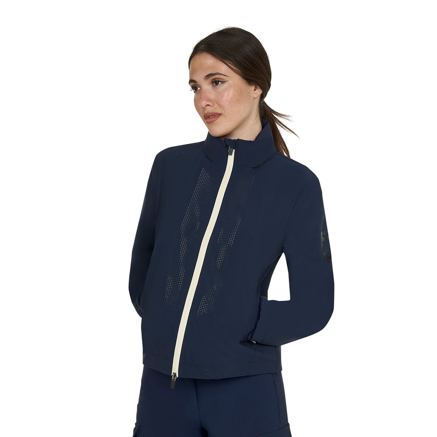 Softshell de mujer logo en la espalda Equestro - Navy Blazer