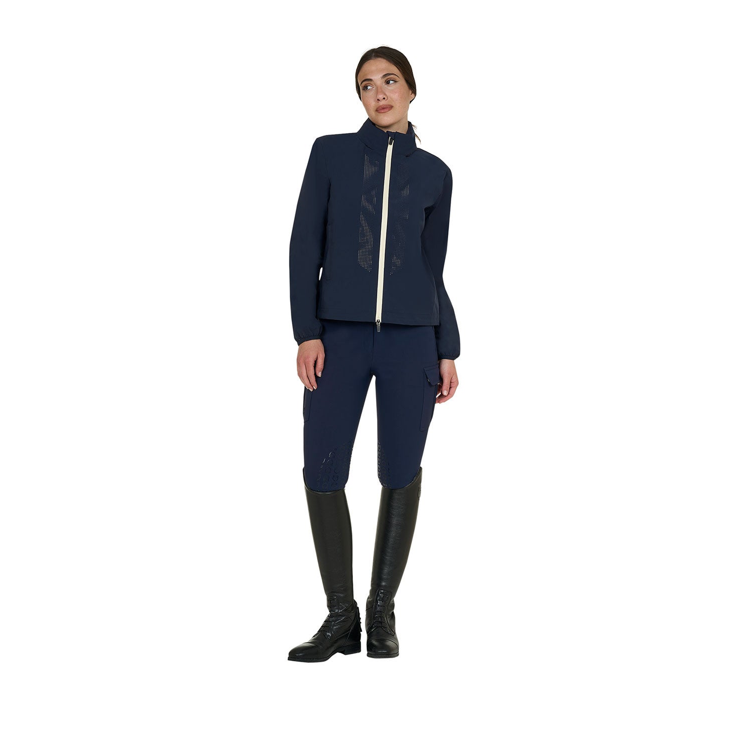 Softshell de mujer logo en la espalda Equestro - Navy Blazer