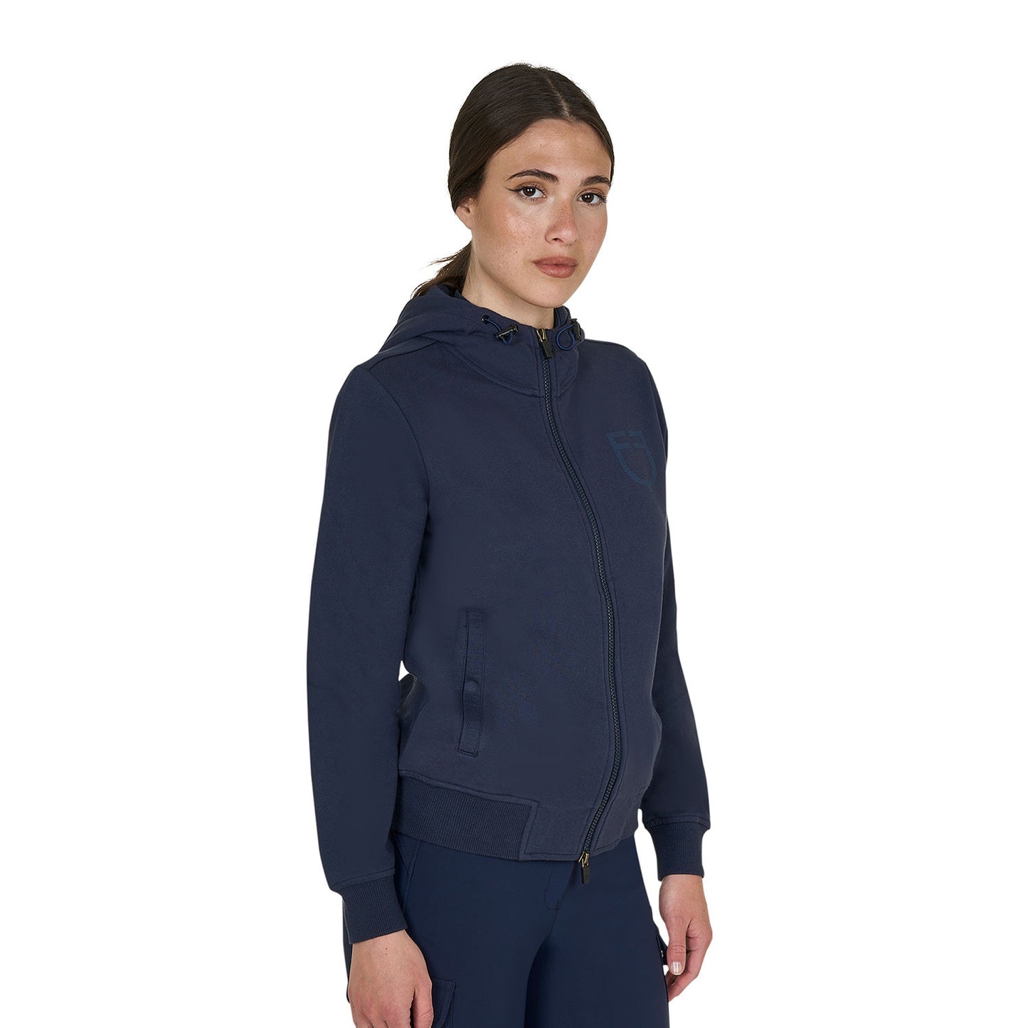 Sudadera de mujer con capucha ajustable y cremallera Equestro