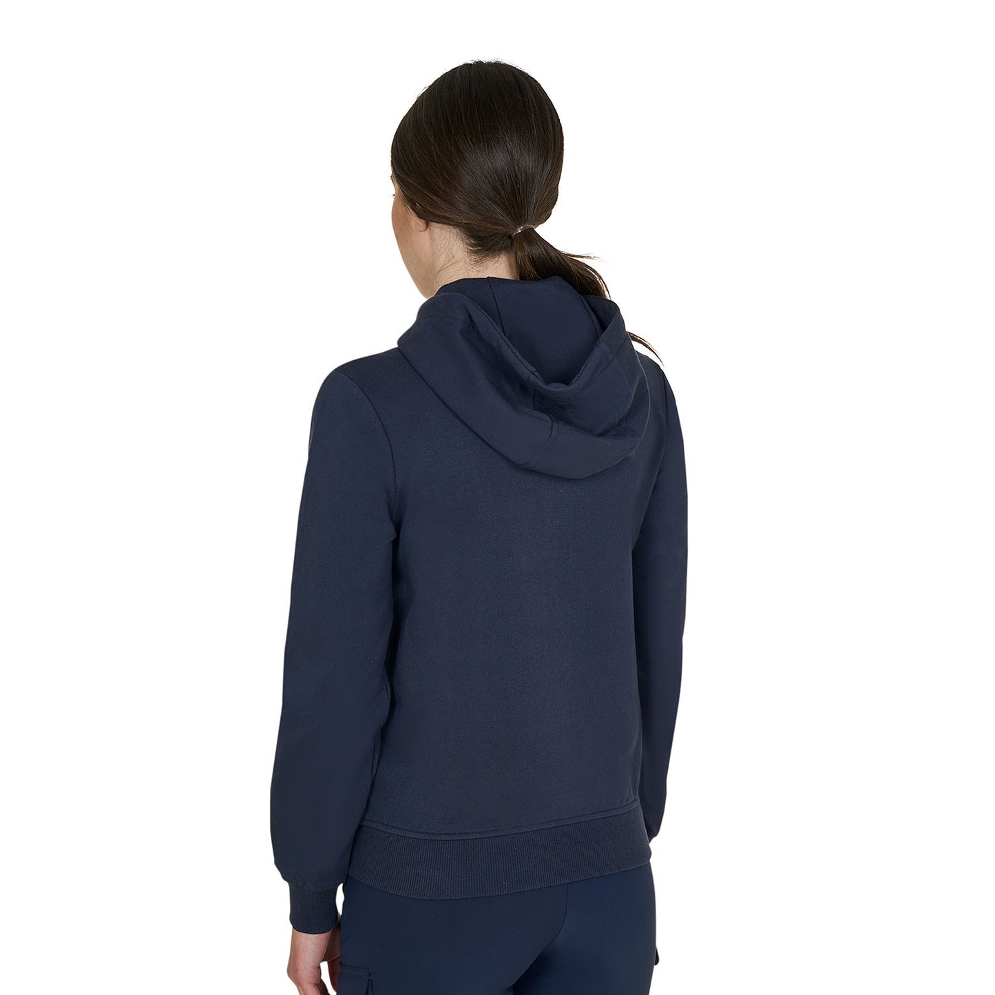 Sudadera de mujer con capucha ajustable y cremallera Equestro - Navy Blazer