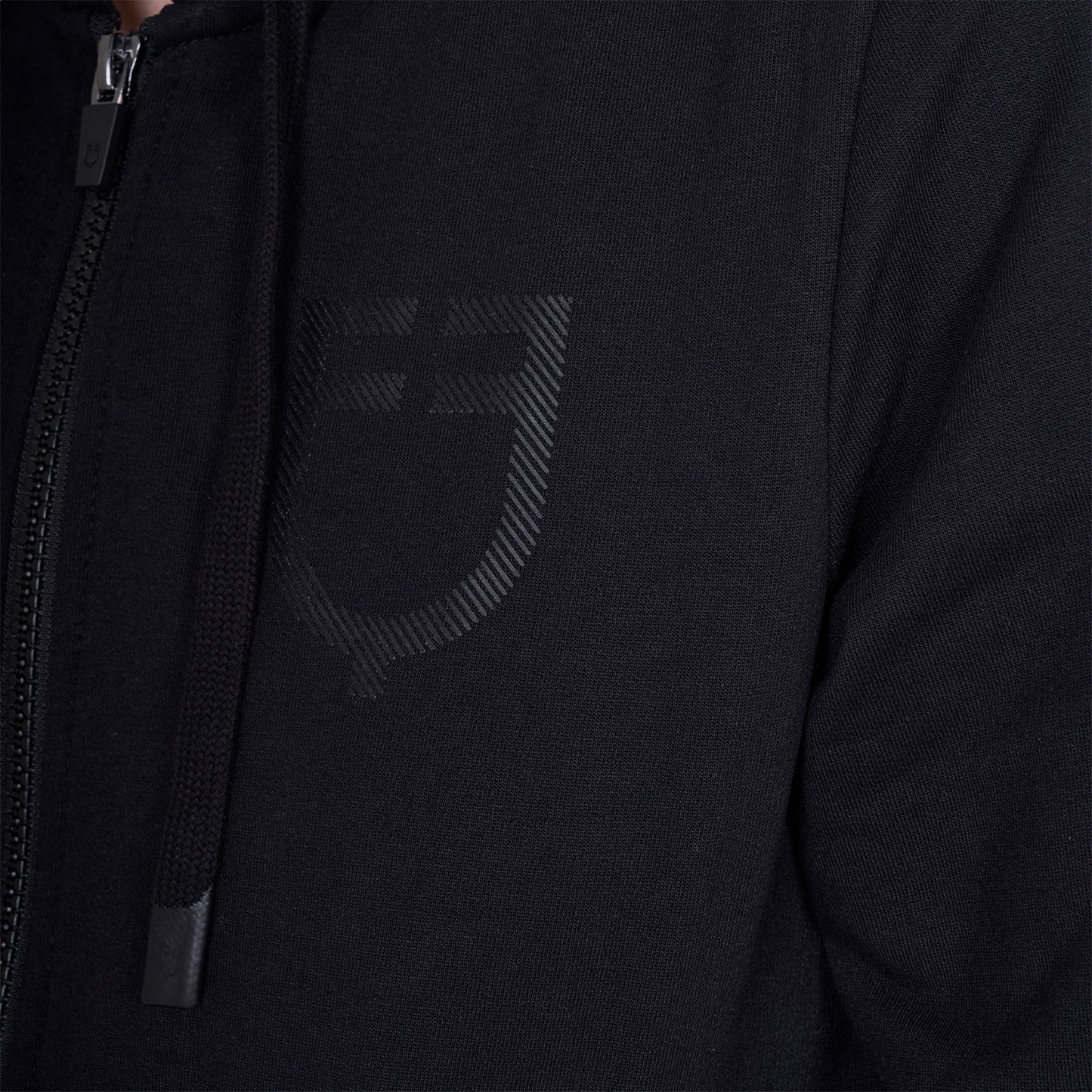 Sudadera de mujer con capucha ajustable y cremallera Equestro - Negro