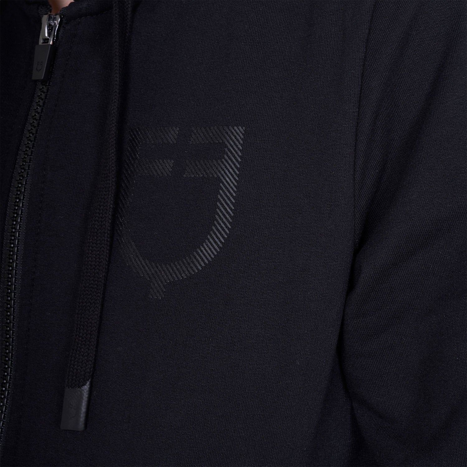 Sudadera de mujer con capucha ajustable y cremallera Equestro - Negro