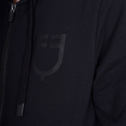 Sudadera de mujer con capucha ajustable y cremallera Equestro - Negro