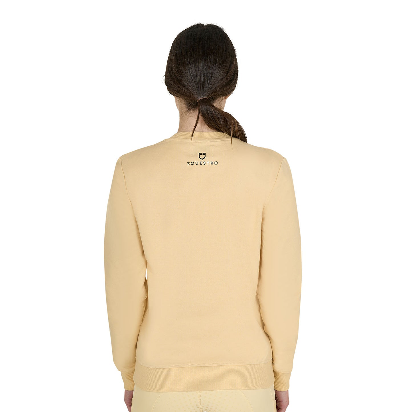 Sudadera de mujer con cuello redondo y logo en el pecho Equestro - Sunlight