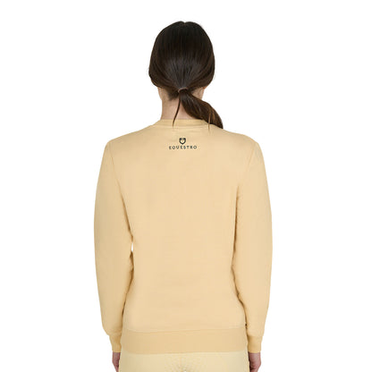 Sudadera de mujer con cuello redondo y logo en el pecho Equestro - Sunlight