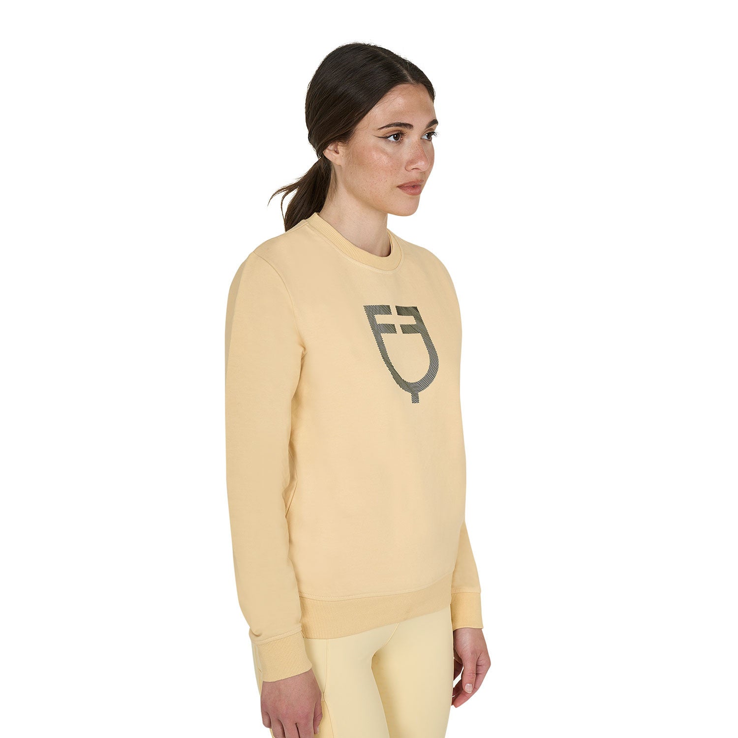 Sudadera de mujer con cuello redondo y logo en el pecho Equestro - Sunlight