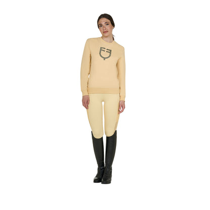 Sudadera de mujer con cuello redondo y logo en el pecho Equestro - Sunlight