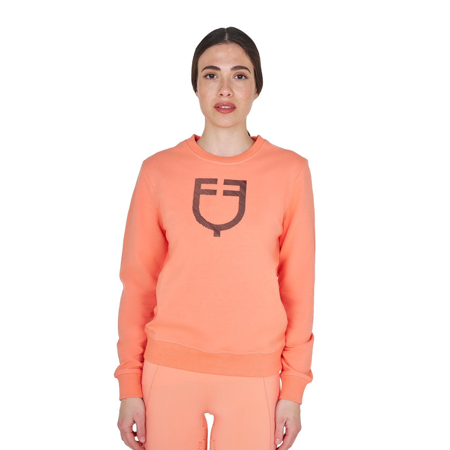 Sudadera de mujer con cuello redondo y logo en el pecho Equestro