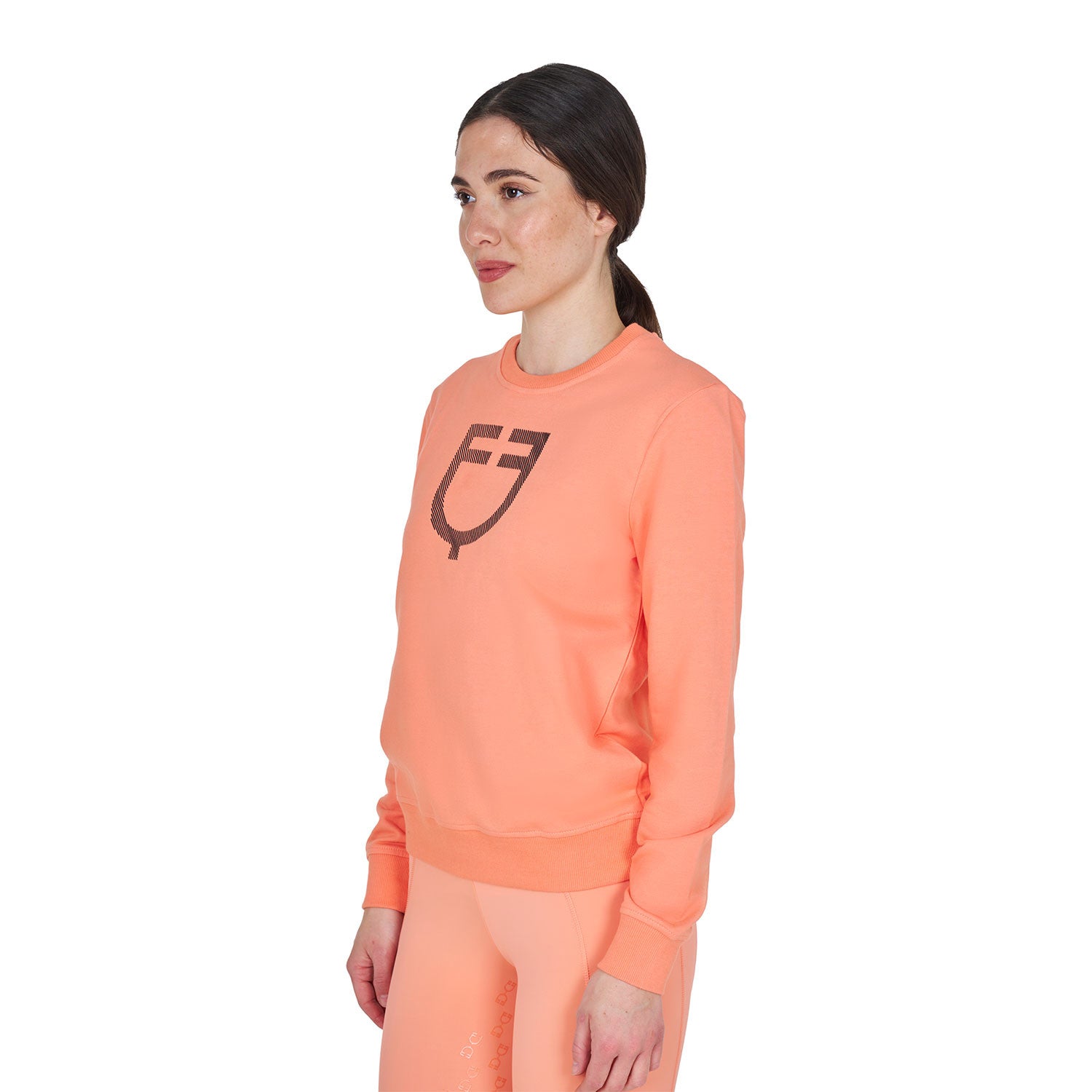 Sudadera de mujer con cuello redondo y logo en el pecho Equestro - Desert Flower