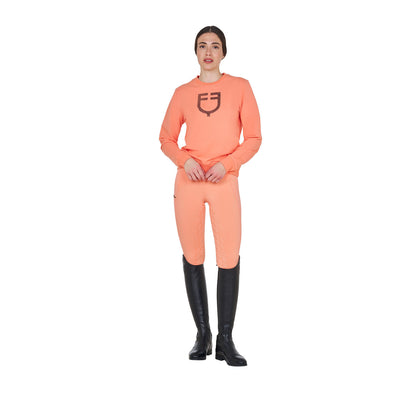 Sudadera de mujer con cuello redondo y logo en el pecho Equestro - Desert Flower