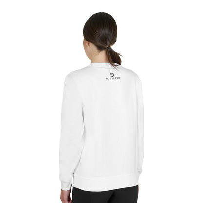 Sudadera de mujer con cuello redondo y logo en el pecho Equestro - Blanco