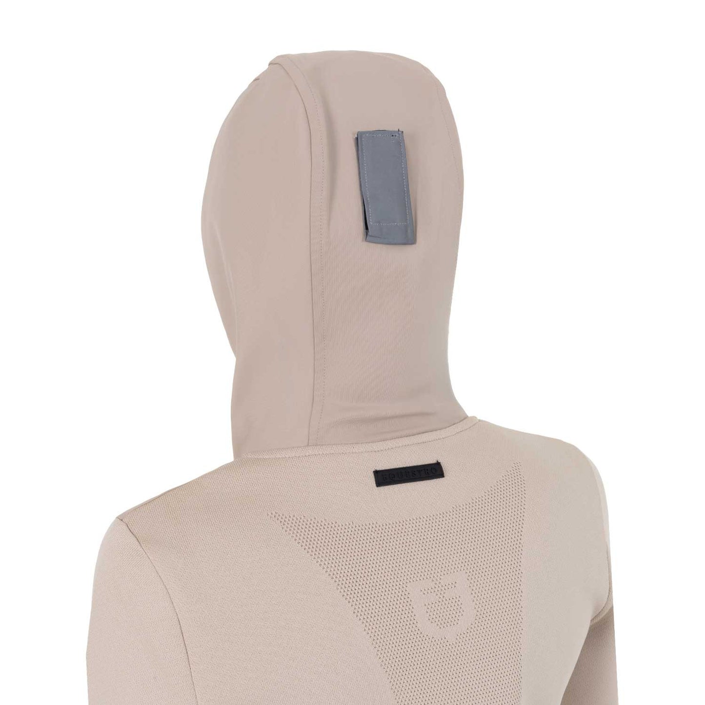 Sudadera técnica de mujer con capucha e insertos de micromalla Equestro - Oxford Tan