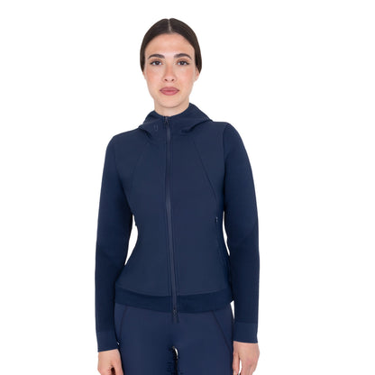 Sudadera técnica de mujer con capucha e insertos de micromalla Equestro