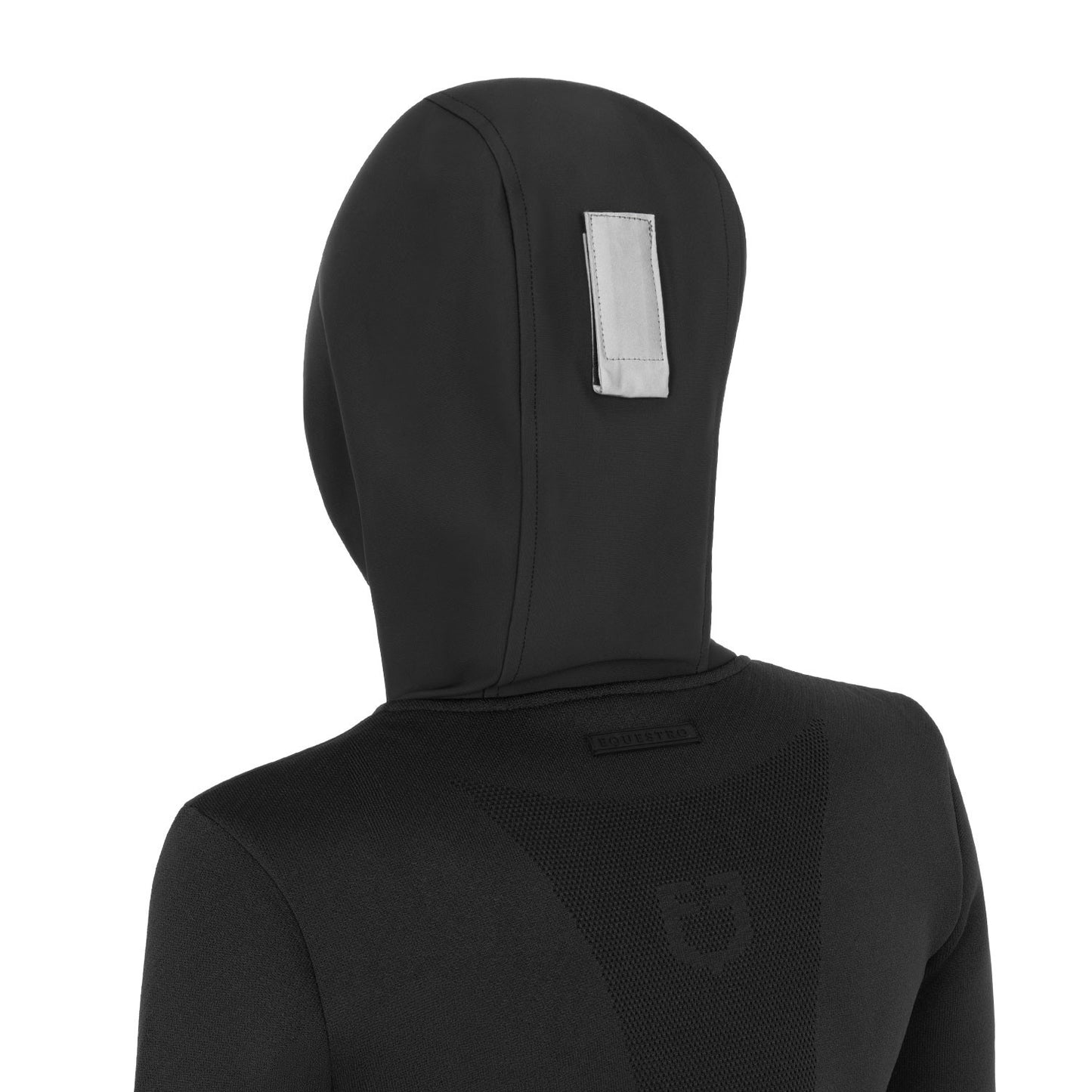 Sudadera técnica de mujer con capucha e insertos de micromalla Equestro - Negro