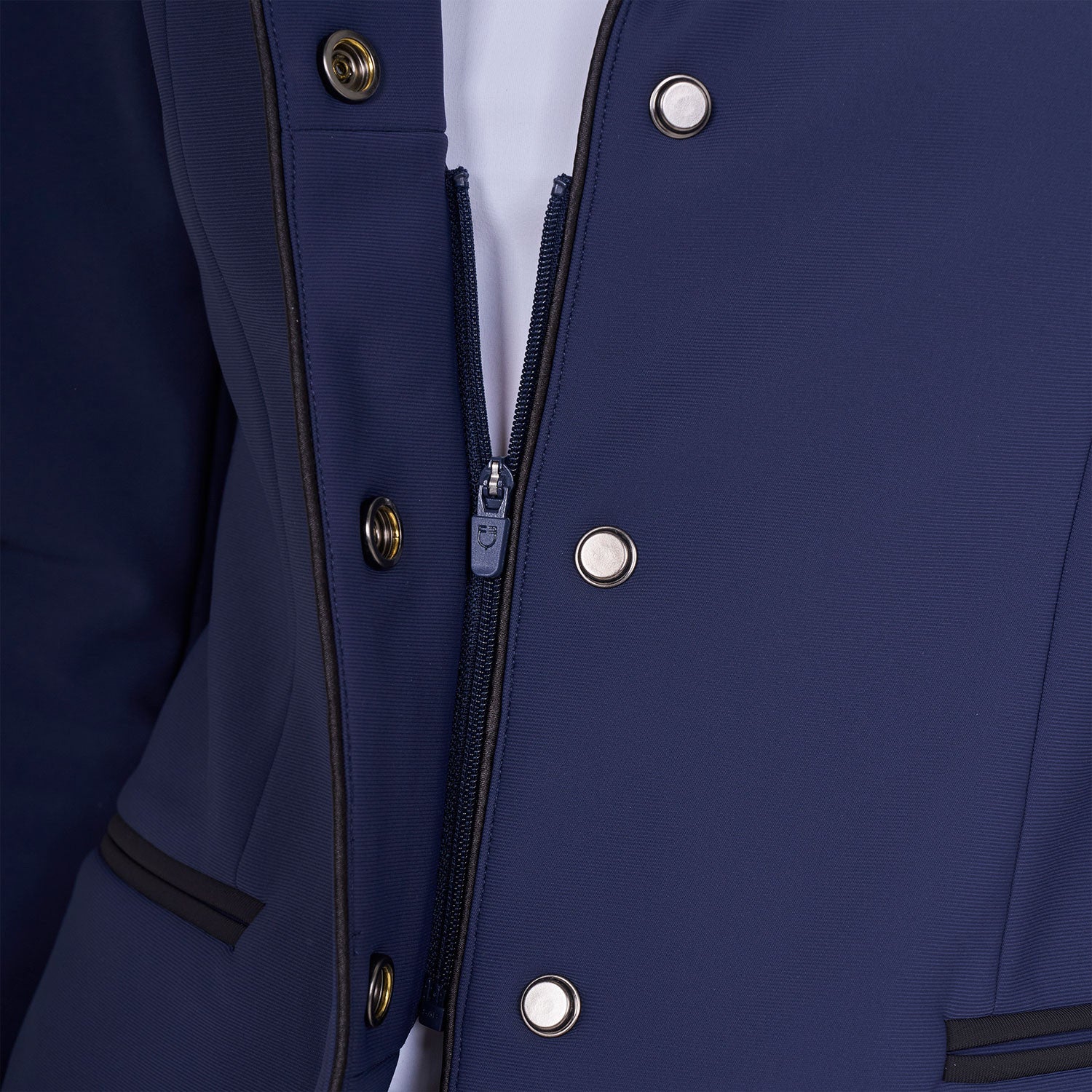 Chaqueta de mujer de concurso con cremallera y botones Equestro - Navy Blazer