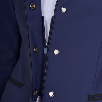 Chaqueta de mujer de concurso con cremallera y botones Equestro - Navy Blazer