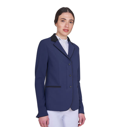 Chaqueta de mujer de concurso con cremallera y botones Equestro - Navy Blazer